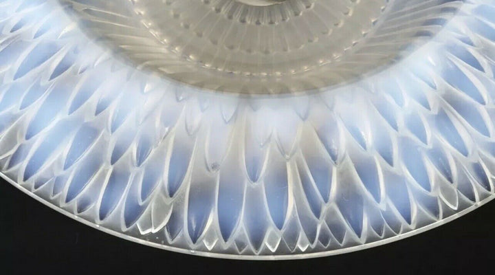 Coupe Flora Bella Rene Lalique R.Lalique Opalescent Pied Argent Silver Foot