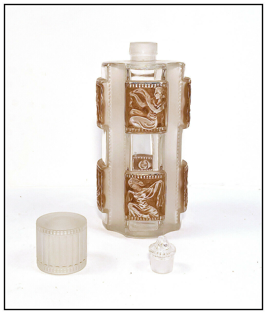 Rene Lalique Helene Cristal Parfum Bouteille Ancien Main Signé Femmes Décanteur