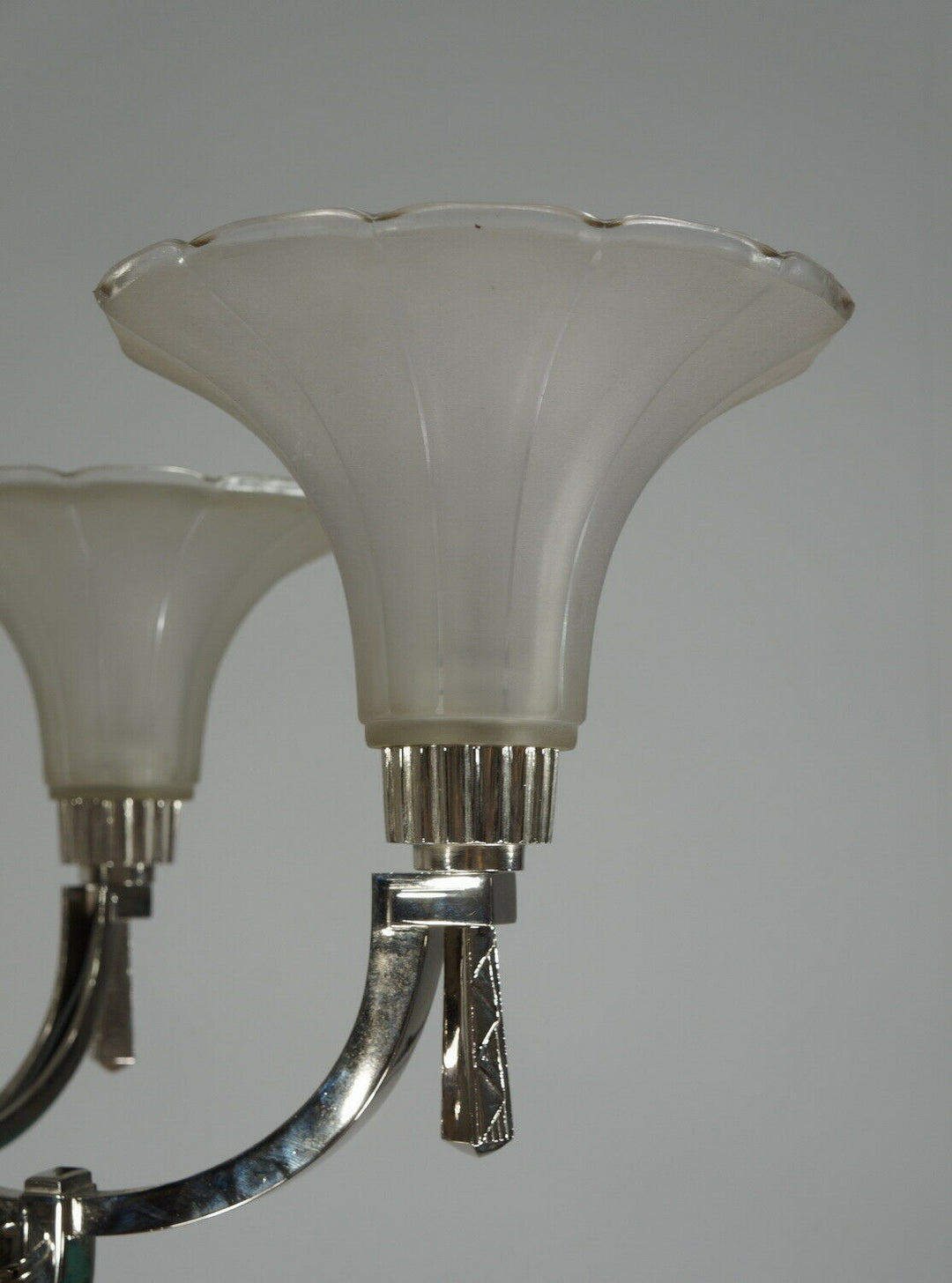 PETITOT : 1935 FRENCH ART DECO CHANDELIER ....... modernist lustre machine age