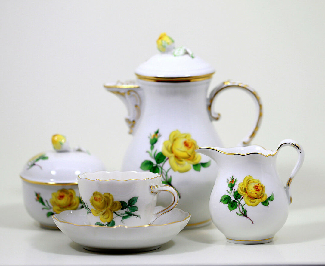 マイセン(Meissen) モカサービス15点セット イエローローズ 白磁 2級品 
