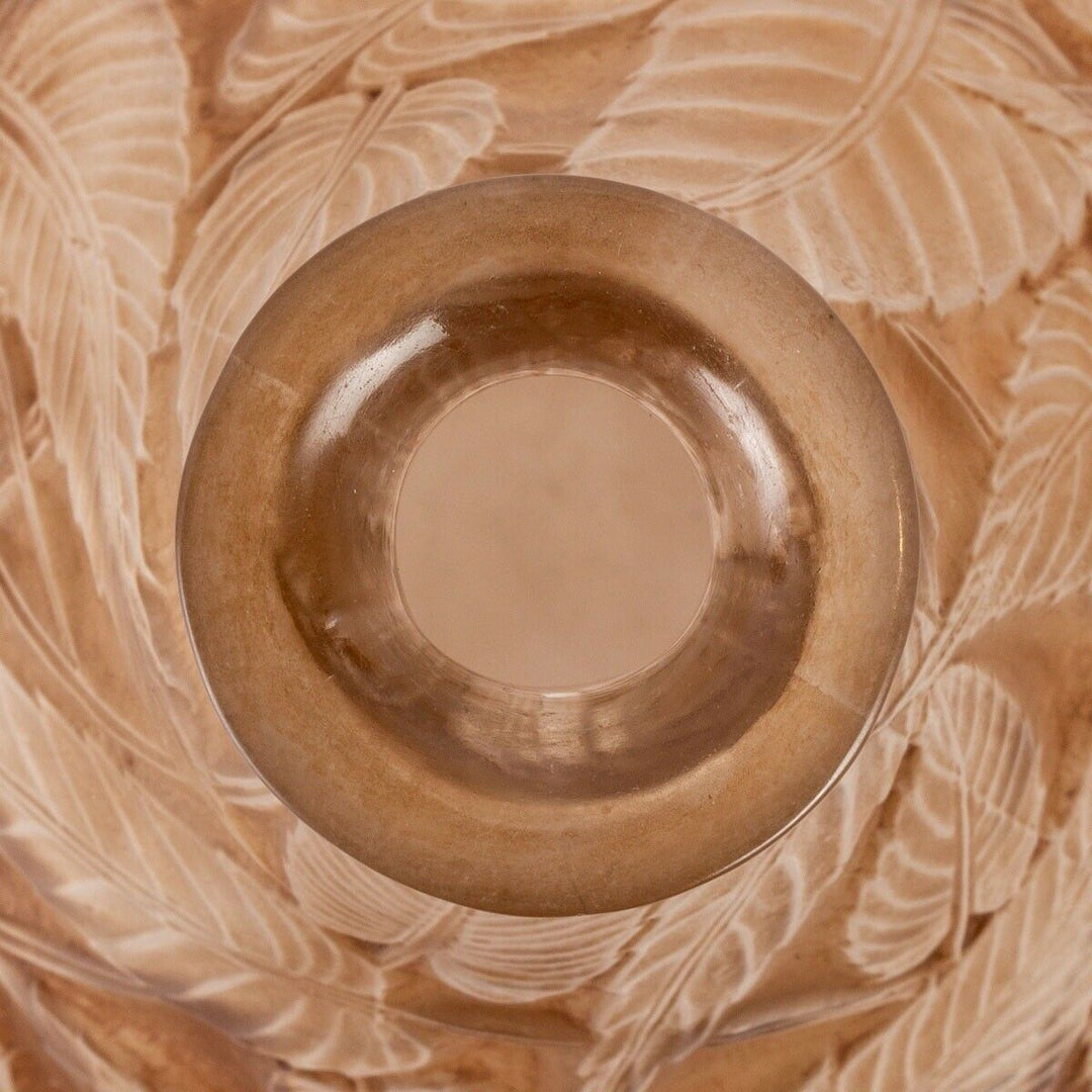 Vase Sauges Verre Patine Sépia René Lalique R.Lalique Sepia Stained Glass