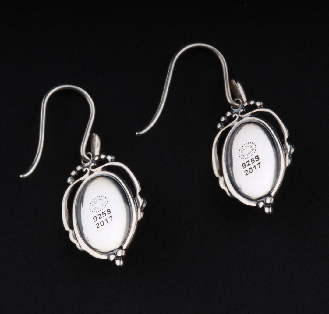 GEORG JENSEN Sterling Silver Earrings of The Year 2017 w. Sodalite / Rockcrystal