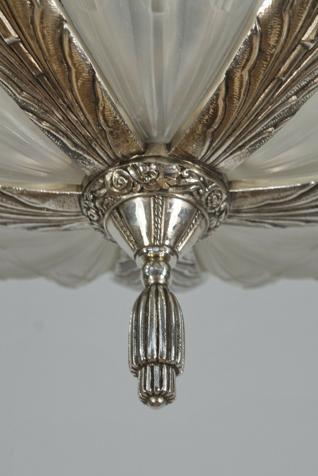 EJG : signed FRENCH ART DECO CHANDELIER ...... 1930 France muller degué era lamp