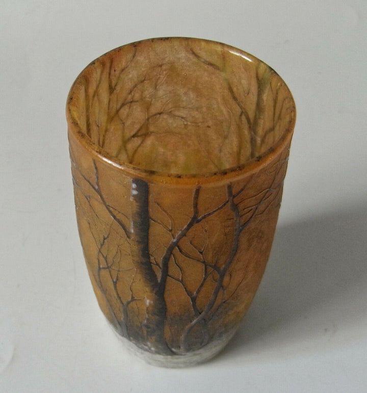 DAUM FRÈRES, NANCY: VASE "ARBRES EN HIVER" 1890-96 SIGNIERT garantiert original