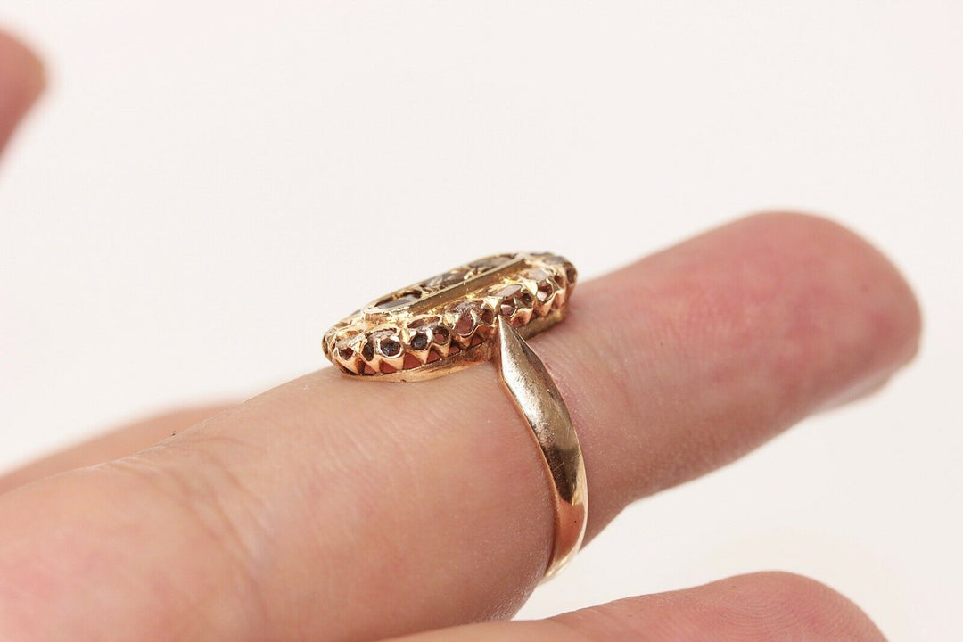アンティーク ヴィクトリアン 14K ナチュラルローズカットダイヤモンドのリング