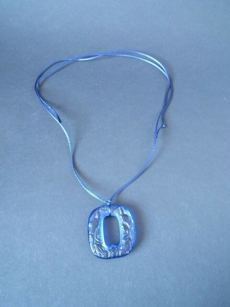 Rene Lalique Electric Blue Glass 'Grenouilles' Pendant