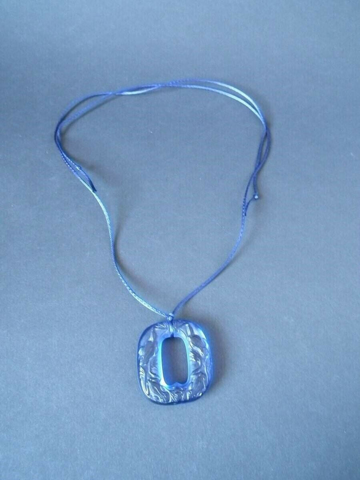 Rene Lalique Electric Blue Glass 'Grenouilles' Pendant