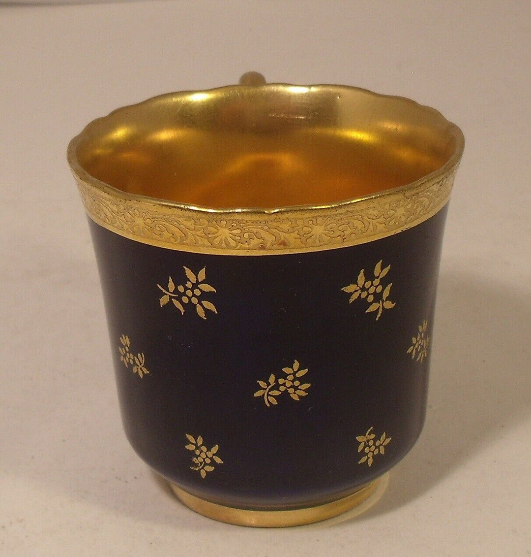 Stunning Coalport Cobalt Blue And Gilded Cabinet Cup And Saucer
