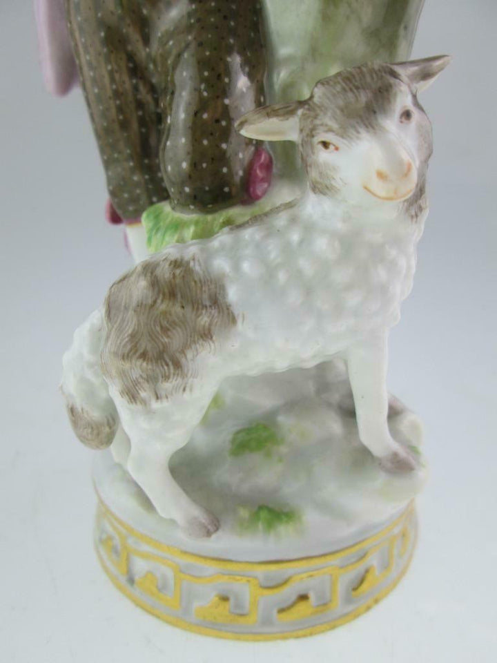 Large Antique 19th Century Meissen Porcelain Figure Shepherd Circa 1860