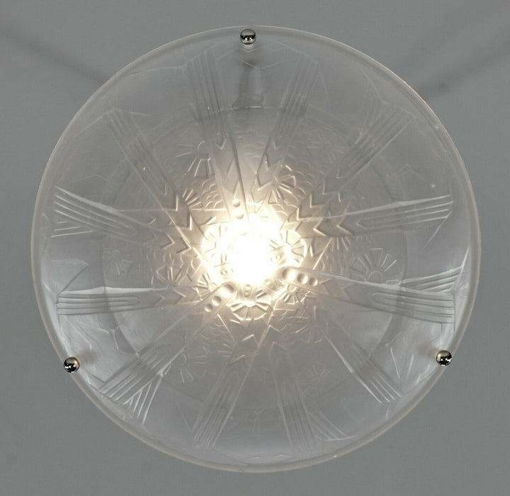 MULLER FRERES : FRENCH 1930 ART DECO PENDANT .. chandelier lamp degue era France