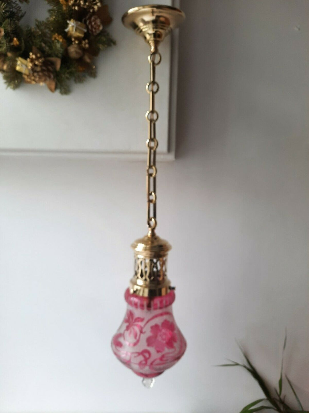 オールドバカラ　ランタン（ペンダントライト）　エグランチエ犬薔薇　希少品