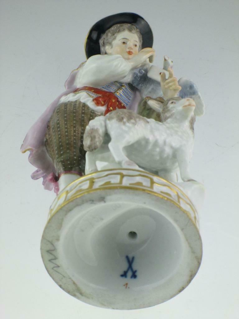 Large Antique 19th Century Meissen Porcelain Figure Shepherd Circa 1860