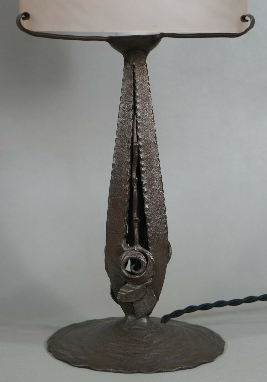 SCHNEIDER : PAIR OF FRENCH 1930 ART DECO LAMPS wrought iron ........ lamp France