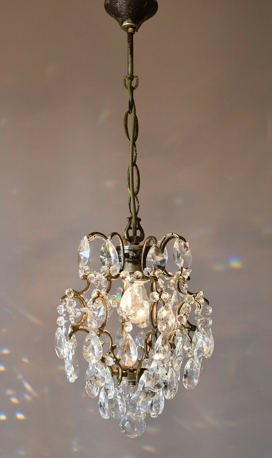 アンティーク/フレンチスタイル ヴィンテージ クリスタルシャンデリア