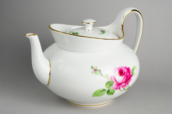 マイセン(Meissen)　ピンクローズ　ポット　1級品　クナウフ期