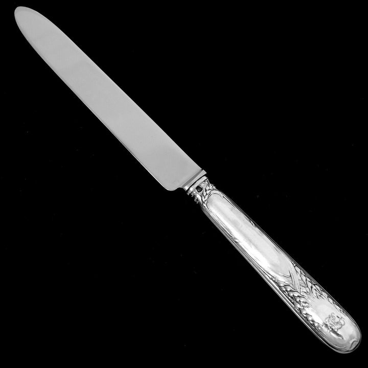 Puiforcat Rare French Sterling Silver Dinner Knife Set 12 Pc, Wheat, Art Nouveau