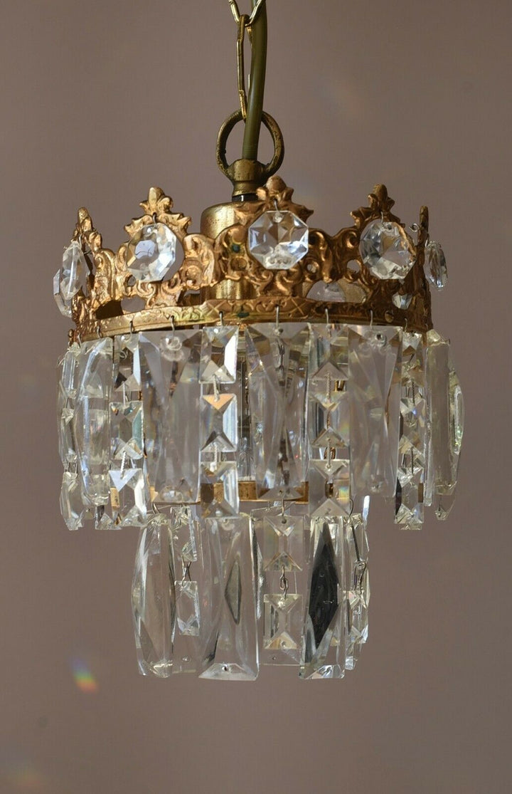 Three Matching Antique Crystal Chandeliers,Vi
