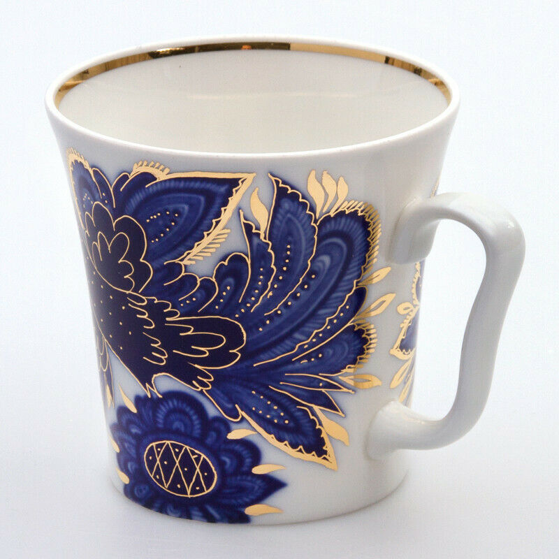 インペリアルポーセリン  マグ/ ティーカップ  ソーサー  ロモノーソフ  青い鳥  アート