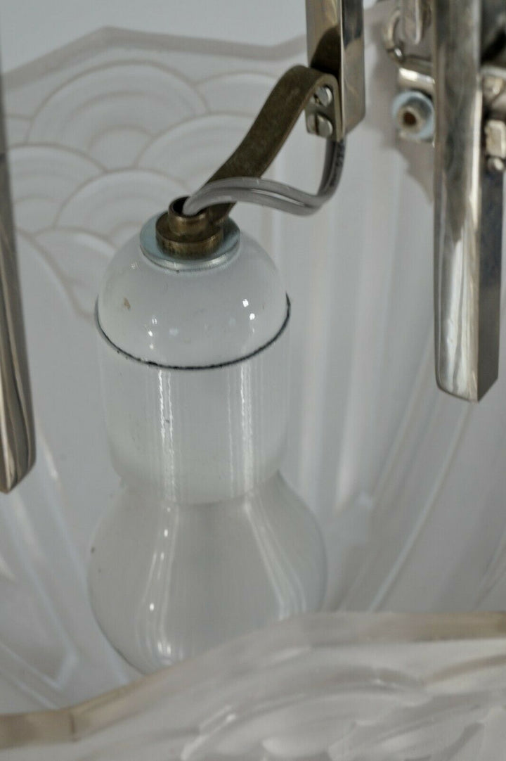 MAYNADIER & SCHNEIDER : FRENCH 1930 ART DECO CHANDELIER lamp pendant muller era