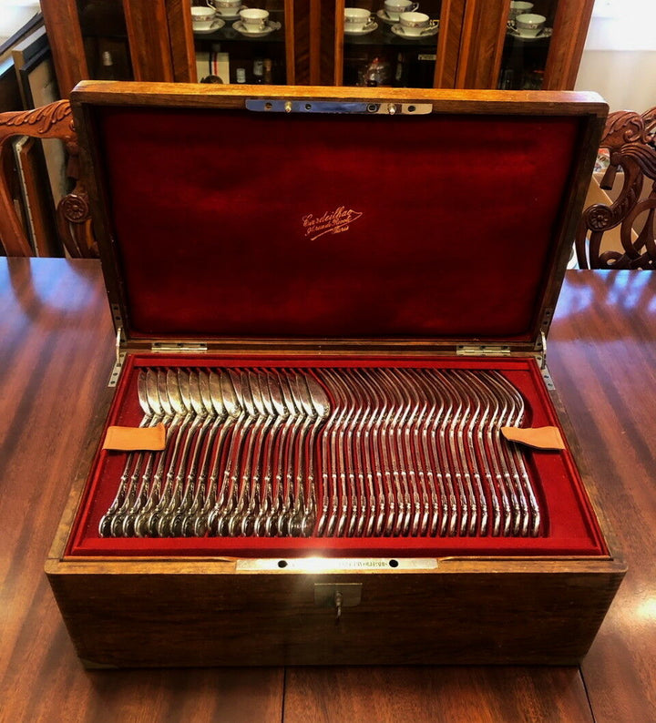Cardeilhac Antique French Paris 950 Silver Louis XV Pattern Flatware Set Service