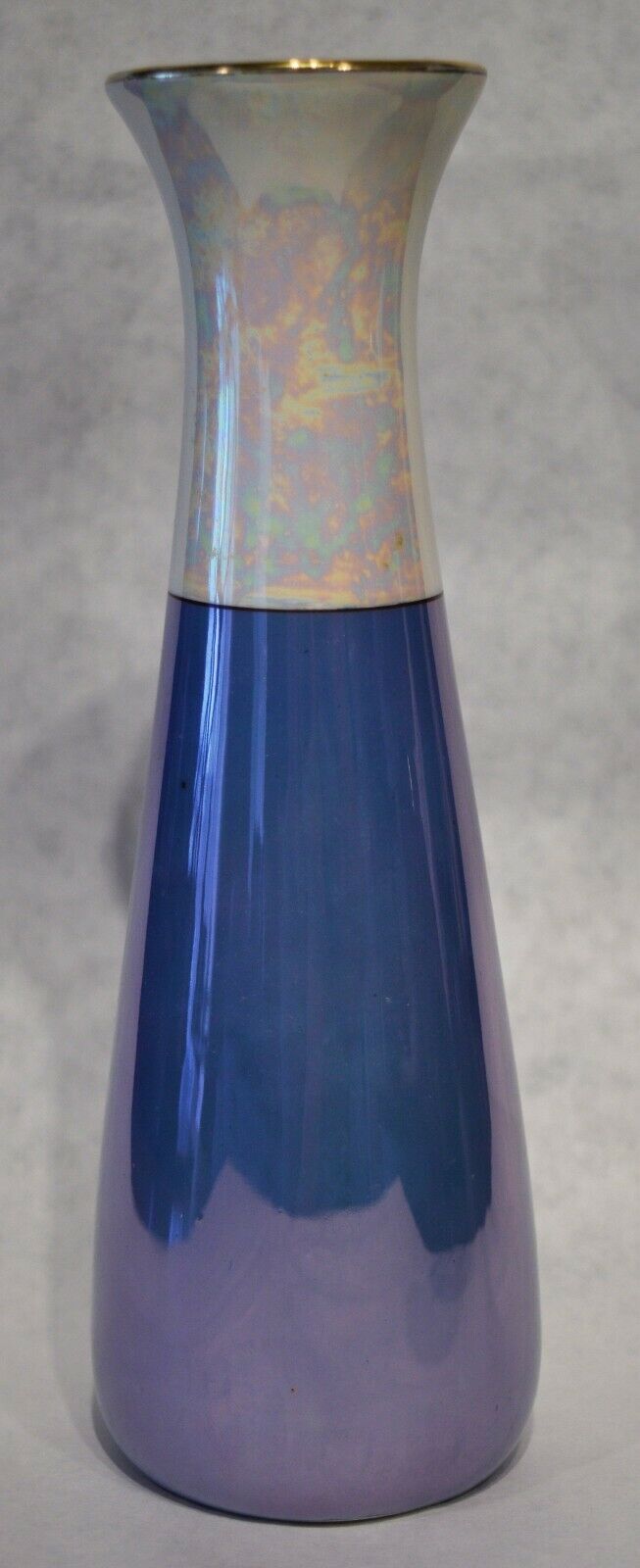 Great & scarce Art Deco lady with fan Noritake blue luster 21.5 cm vase c.1920’s