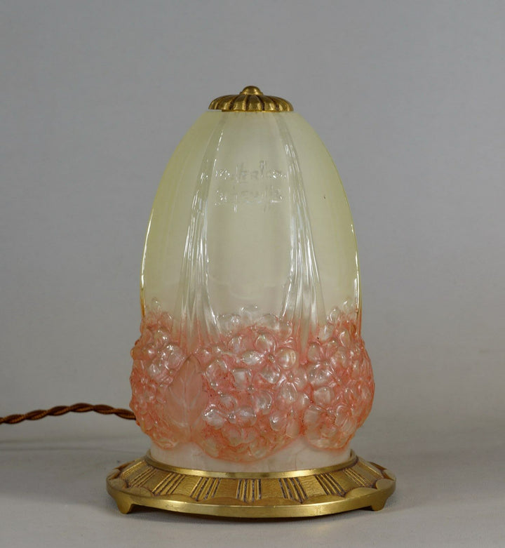 エティエヴァンソン&ミューラー兄弟  1925年頃  フランス  アール・デコ調紫陽花の花のパヒュームランプ2