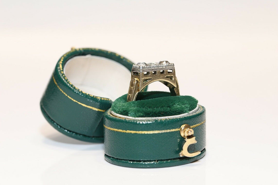 アンティーク 14K ナチュラルローズカットダイヤモンドのヴィクトリアンリング