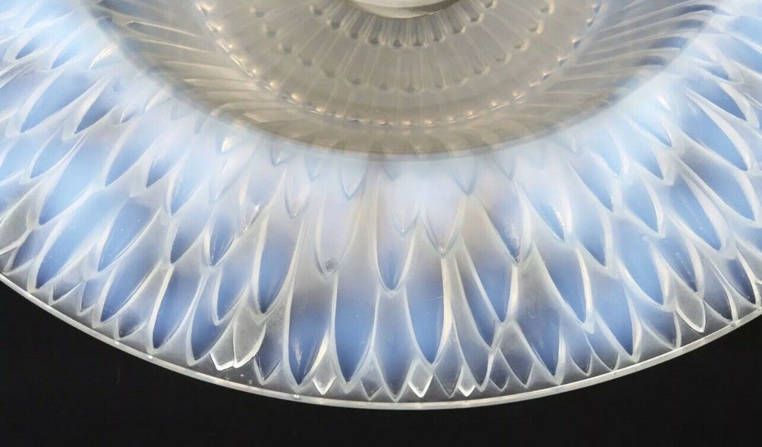 René Lalique Coupe Flora Bella Opalescent Pied Argent R.Lalique Silver Foot