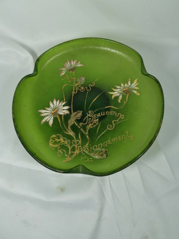 Coupe pâte de verre avec Pied Douche monté argent Gallé