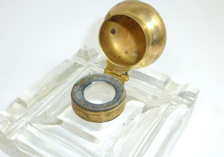 Inkwell Um 1860-1880 France Baccarat Crystal Glass