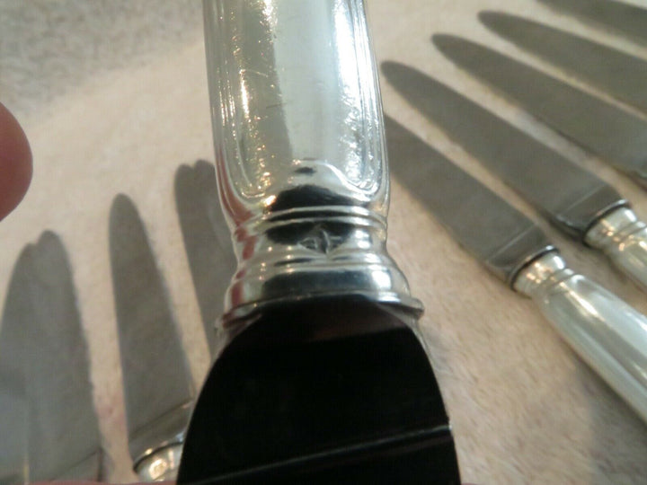Gorgeous french 950 silver 11 dessert luncheon knives Puiforcat shells