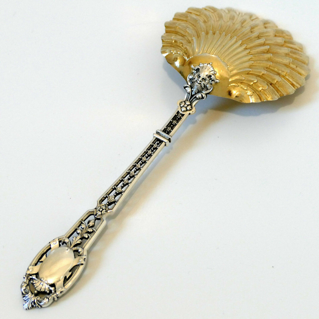 Puiforcat Masterpiece French Sterling Silver 18k Gold Dessert Set 15 pc Mascaron