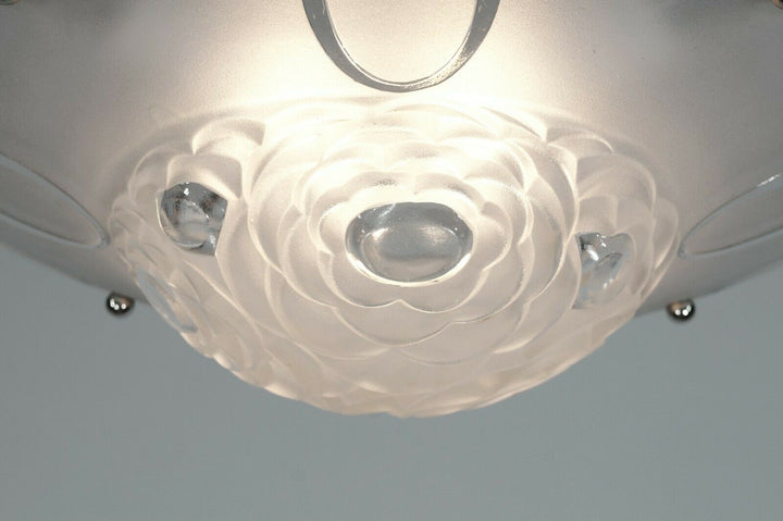 DEGUE : FRENCH 1930 ART DECO PENDANT ......... chandelier lamp muller era France