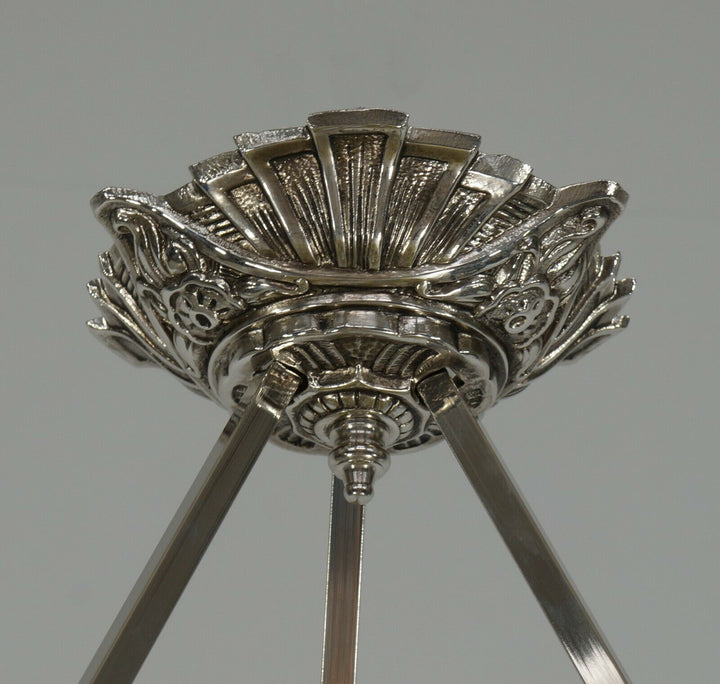LOYS LUCHA : FRENCH 1930 ART DECO CHANDELIER ...... pendant lamp daum era France
