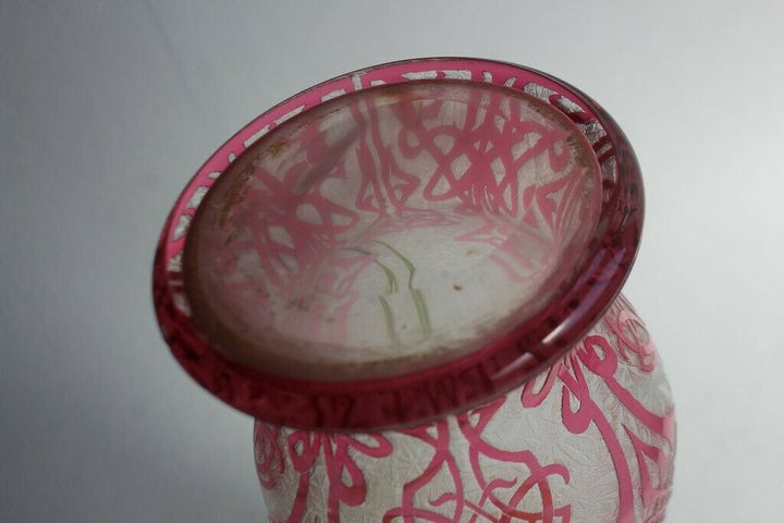 BACCARAT Vase cristal multicouche orchidées XIXe siècle (43580)