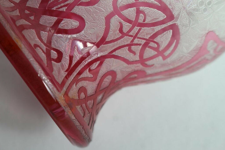 BACCARAT Vase cristal multicouche orchidées XIXe siècle (43580)