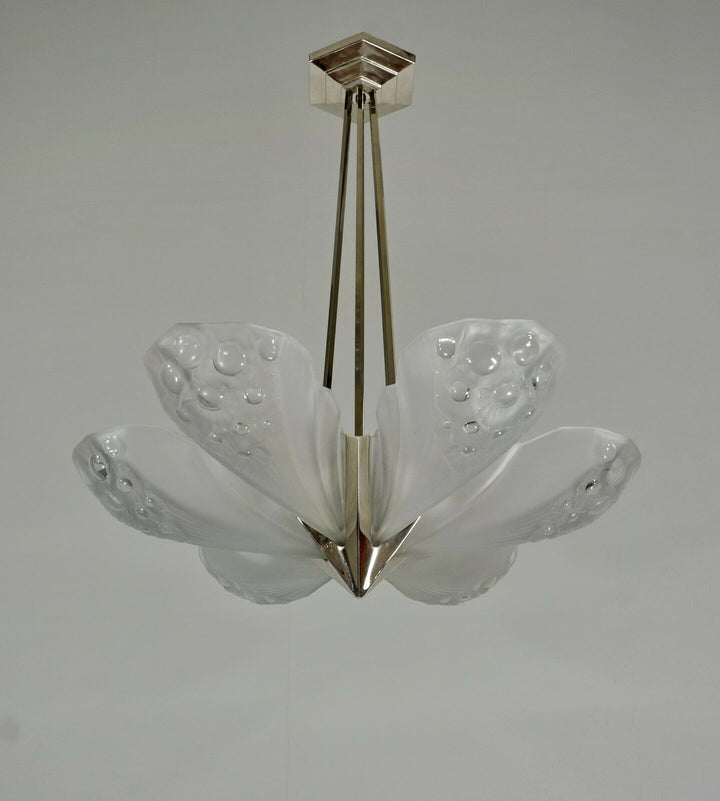Muller freres : ART DECO STARBURST CHANDELIER 1930 France ....... degué daum era
