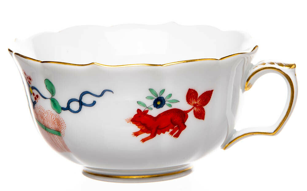 Teegedeck fliegender Fuchs & Eichhörnchen Meissen Neuer Ausschnitt 1. Wahl 1987