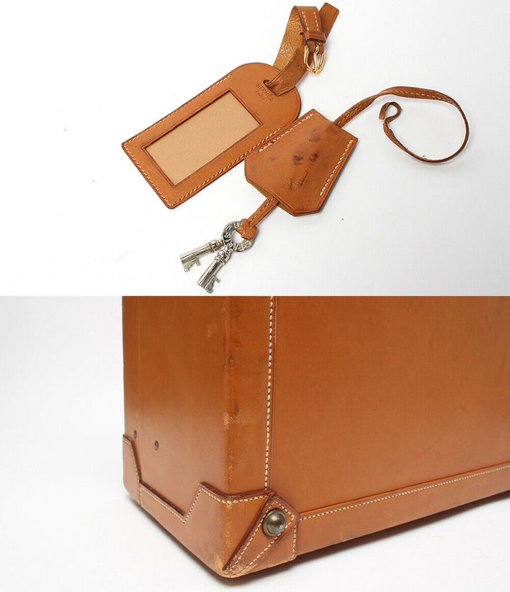 AUTH HERMES Caramel Nomade Leather Vintage BRIEFCASE ATTACHE TRUNK BAG