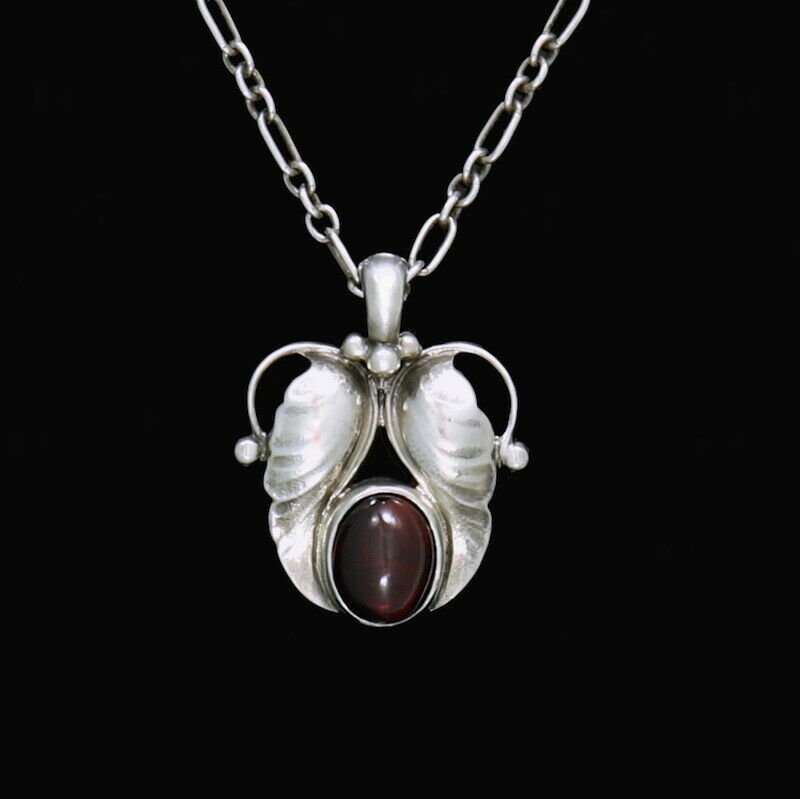 Georg Jensen. Sterling Silver Pendant of the Year with Garnet - Heritage 1994