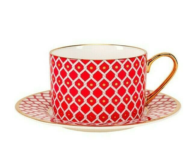 Scarlett#2 Teacup & Saucer by Imperial Porcelain Lomonosov LFZ IFZ