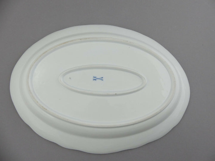 NP 1.826 € Bratenschale oval L.35cm Platte Meissen A-Kante Blumen-Buketts 1.Wahl