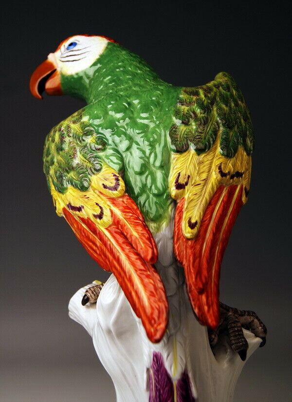 邁森 MEISSEN マイセン TIER FIGUR PAPAGEI BAUM KIRSCHEN PARROT KÄNDLER NR:77234 H:43 CM