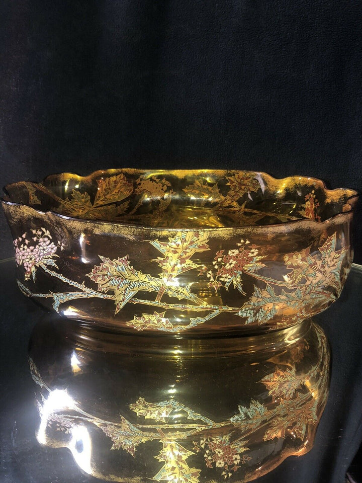 エミールガレ(GALLE)　金色　フラワーデコの器