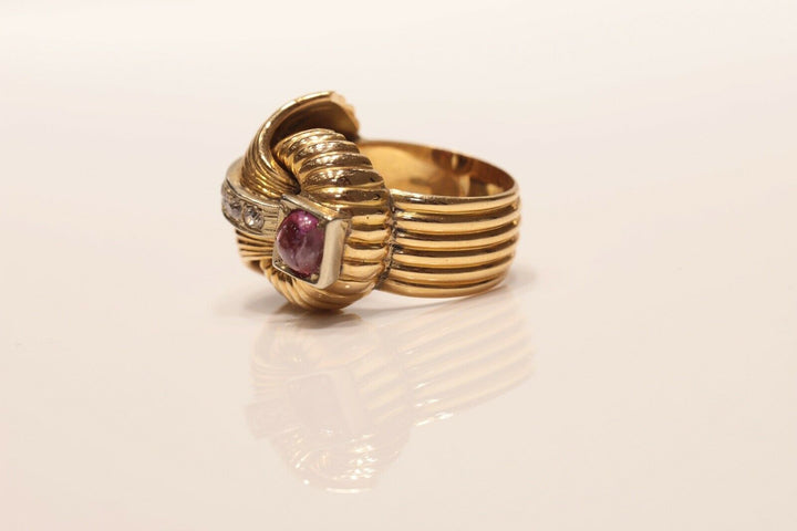 アンティーク ヴィクトリアン 18K ナチュラルダイヤモンドとルビーのリング