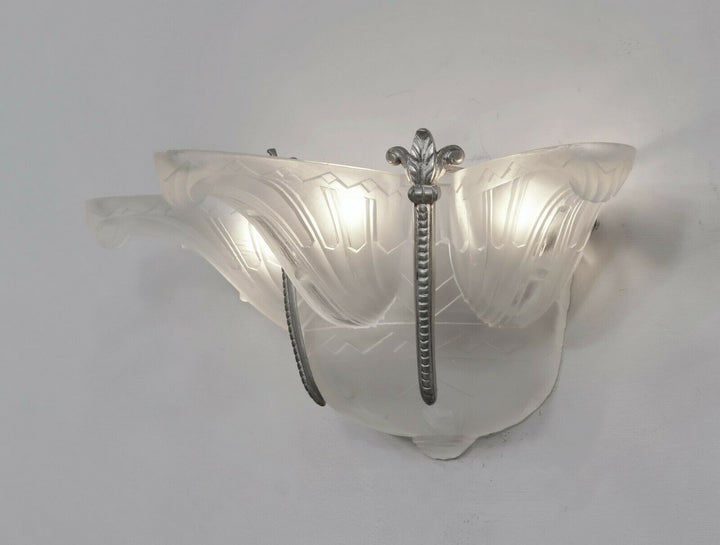 HANOTS : French 1930 art deco single wall sconce .. lamp muller degué era France