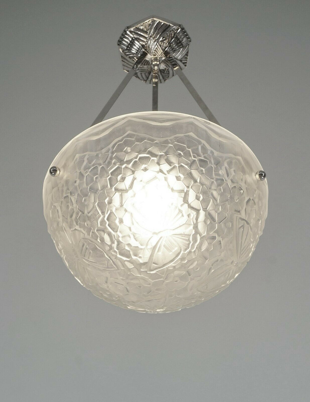 HETTIER VINCENT & HANOTS : pair of FRENCH ART DECO PENDANT S . chandelier France