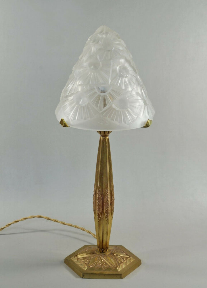 フランシス・ウーベン＆デュゲ(F.HUBENS & DEGUÉ) 1930年頃 アール・デコ調ランプ 大型