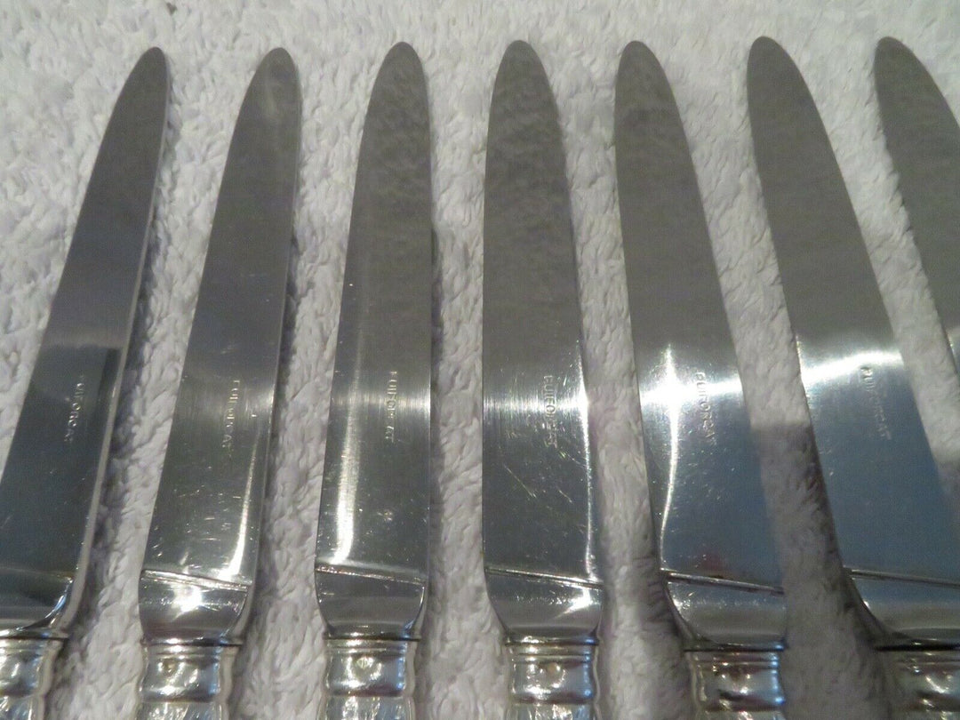 Gorgeous 20th c french 800 silver 12 dessert knives Puiforcat Louis XVI st
