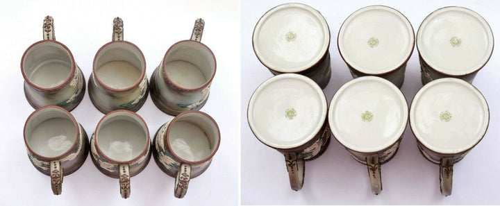 7 Japanese Nippon Moriage Dragon Ware Jewel Eye Tankard Stein Pitcher Mug Cup